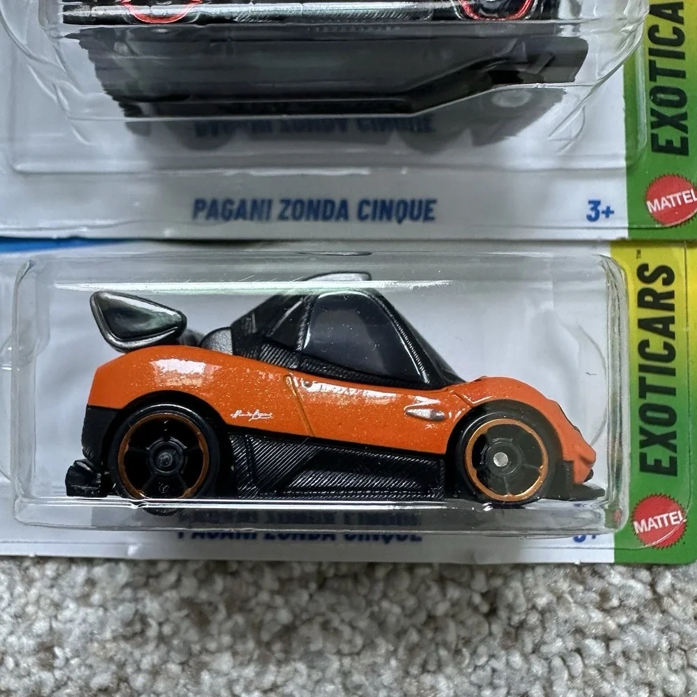 Hot Wheels 2026 Pagani Zonda Cinque Lot of 2 White & Orange Exotics Sealed